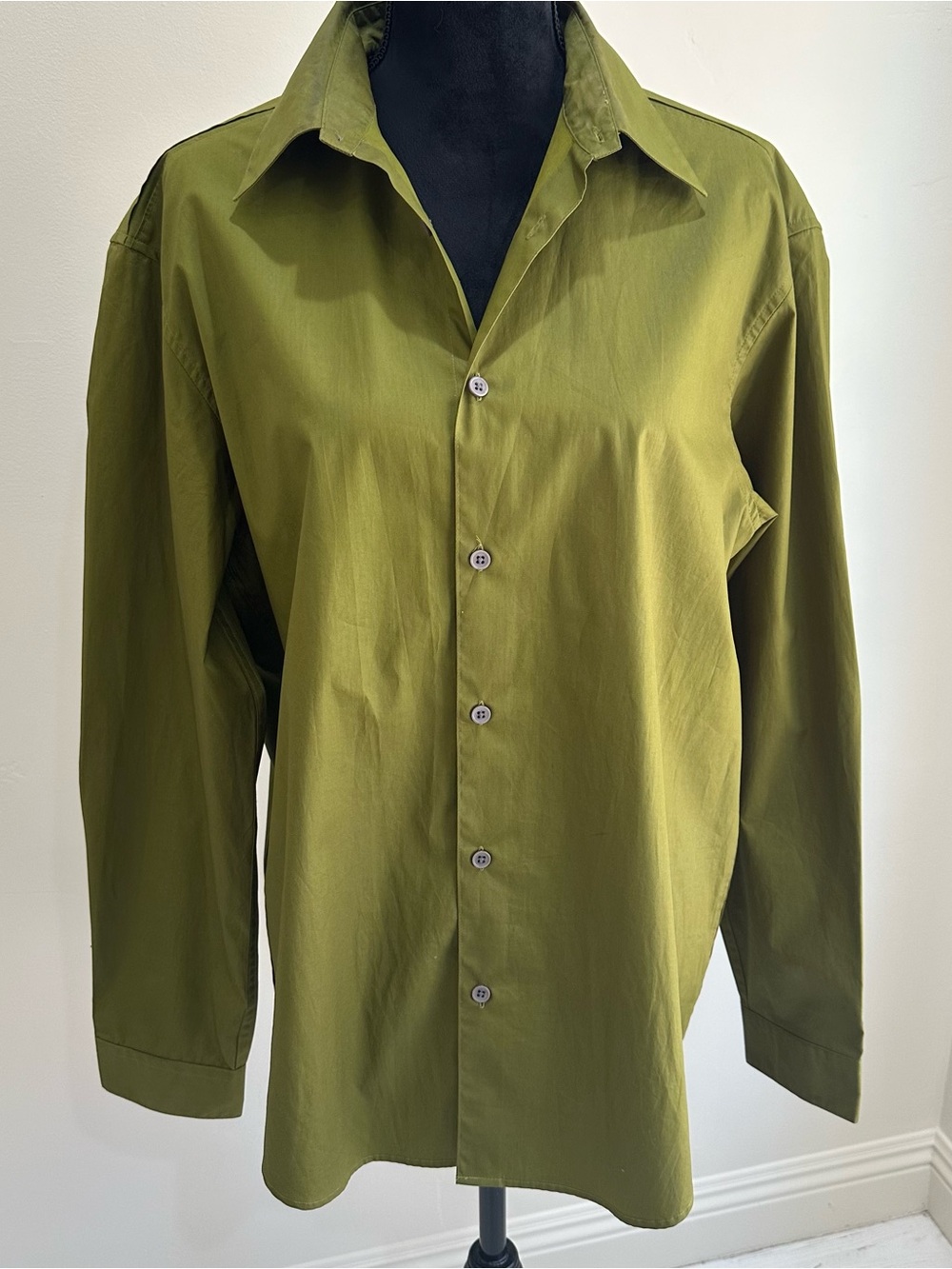 CK Calvin Klein Olive Green Button-Down Shirt, Casual Wear, Women’s Size Medium